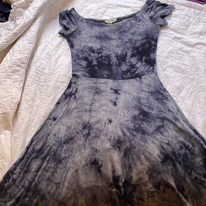 Blue tie dye skater dress